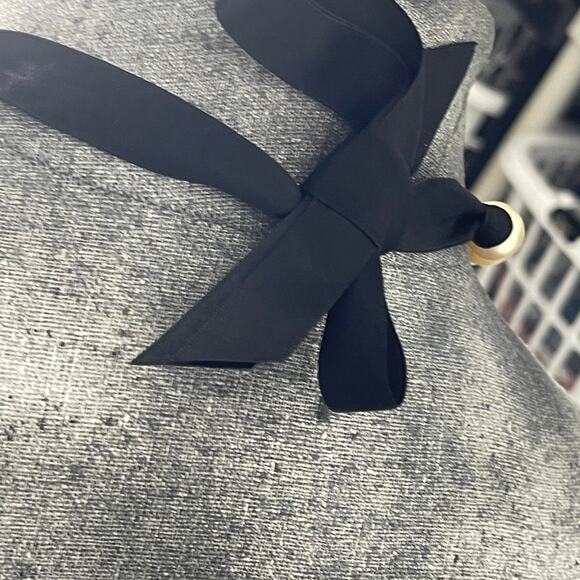 Faux pearl necklace costume jewelry black grosgrain ribbon tie classic preppy - Picture 7 of 10